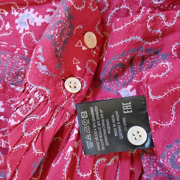 Etoile Isabel Marant Red Paisley Boho Dress. Medium. 100% Cotton. - Picture 6 of 6